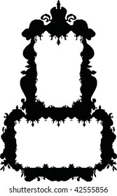 Silhouette Luxuriously illustrated old victorian frame.