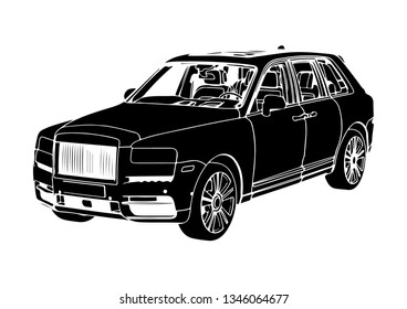 silhouette luxury off-road suv car vector
