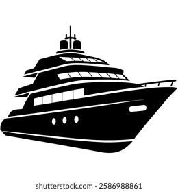 silhouette of a luxury yacht