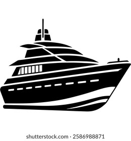 silhouette of a luxury yacht