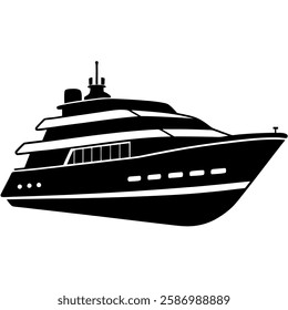 silhouette of a luxury yacht