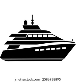 silhouette of a luxury yacht