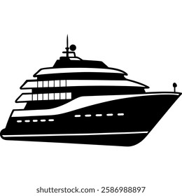 silhouette of a luxury yacht