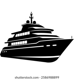 silhouette of a luxury yacht