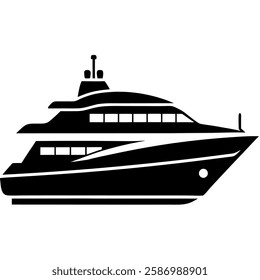 silhouette of a luxury yacht