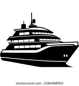 silhouette of a luxury yacht