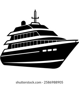 silhouette of a luxury yacht