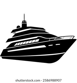 silhouette of a luxury yacht