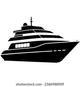 silhouette of a luxury yacht