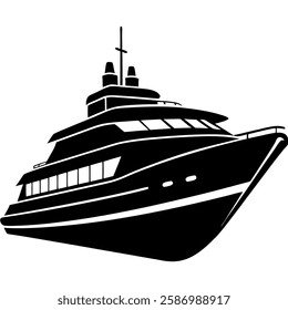 silhouette of a luxury yacht