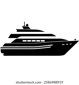 silhouette of a luxury yacht