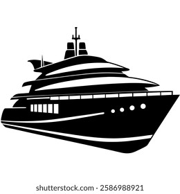 silhouette of a luxury yacht