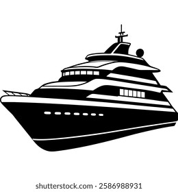 silhouette of a luxury yacht