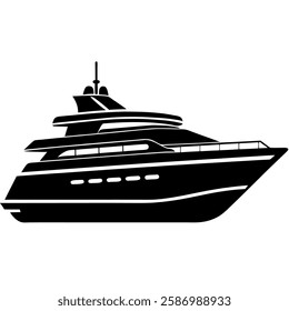 silhouette of a luxury yacht