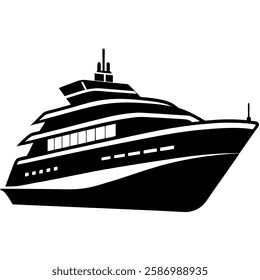 silhouette of a luxury yacht