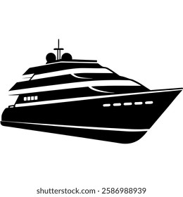 silhouette of a luxury yacht