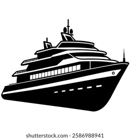 silhouette of a luxury yacht