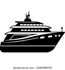 silhouette of a luxury yacht