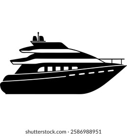 silhouette of a luxury yacht