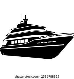 silhouette of a luxury yacht