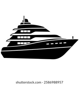 silhouette of a luxury yacht