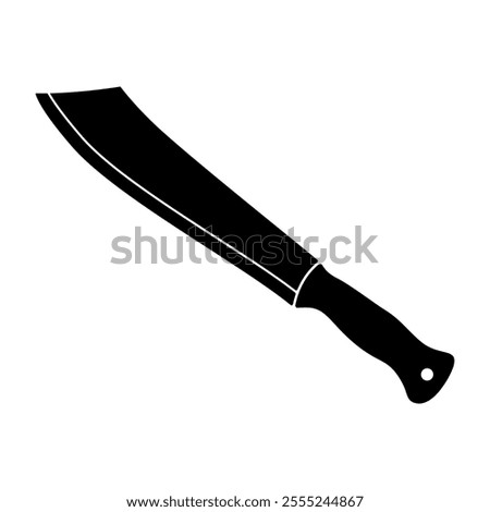 Silhouette of a Machete Knife Vector Illustration. This vector illustration depicts the silhouette of a machete style knife. 