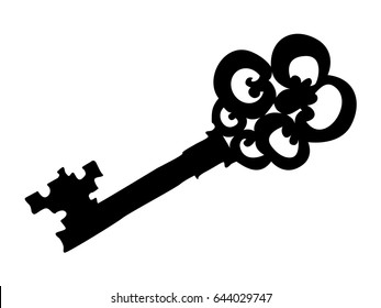 silhouette of magical key