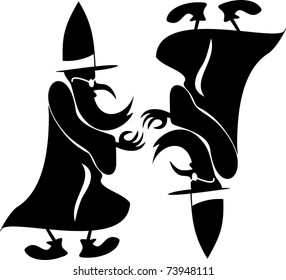 silhouette of a magician