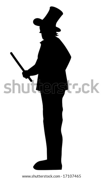Silhouette Magician Standing Stock Vector (Royalty Free) 17107465