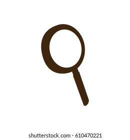 silhouette magnifying glass icon design vector illustration