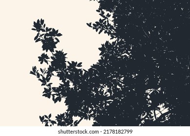 Silhouette Of Magnolia Tree. Vector Illustration.