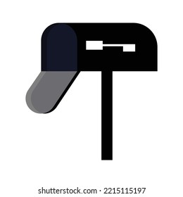 Silhouette mail box stand vector illustration 