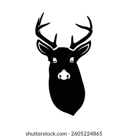 Silhouette of a Majestic Deer Head, deer head vector, deer head silhouette, deer head vector illustration
