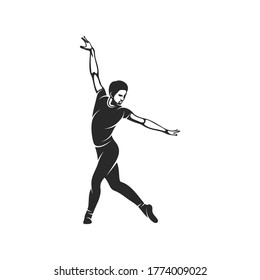 Silhouette Male Ballet Dancer Vector Design. Simple And Elegant