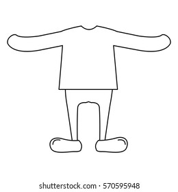 silhouette with male clothing pijama