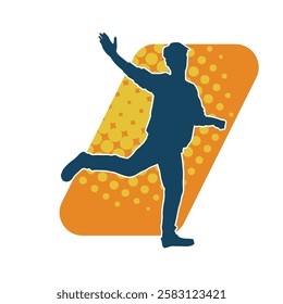 Silhouette of a male dancer in action pose. Silhouette of a slim man in dancing pose.