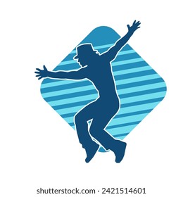 Silhouette of a male dancer in performing pose. Silhouette of a dancing man.