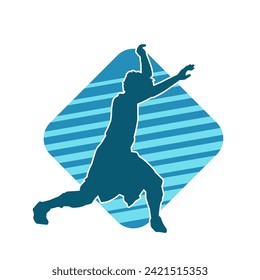 Silhouette of a male dancer in performing pose. Silhouette of a dancing man.