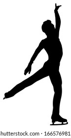 silhouette of a male figure skating athlete vector illustration