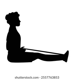 Silhouette of Male Fitness Working Out Icon for Exercise and Health Themes