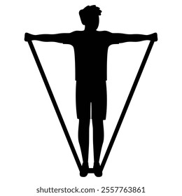 Silhouette of Male Fitness Working Out Icon for Exercise and Health Themes