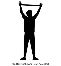 Silhouette of Male Fitness Working Out Icon for Exercise and Health Themes