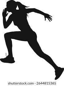 Silhouette of a male squash player in action