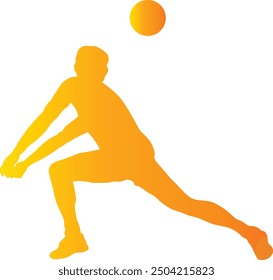 Silhouette of Male Volleyball Player. Vector Illustration in Colorful Design and Shape.