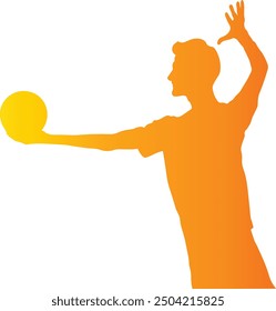 Silhouette of Male Volleyball Player. Vector Illustration in Colorful Design and Shape.