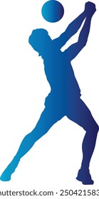 Silhouette of Male Volleyball Player. Vector Illustration in Colorful Design and Shape.