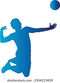 Silhouette of Male Volleyball Player. Vector Illustration in Colorful Design and Shape.