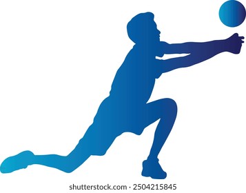 Silhouette of Male Volleyball Player. Vector Illustration in Colorful Design and Shape.