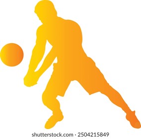 Silhouette of Male Volleyball Player. Vector Illustration in Colorful Design and Shape.