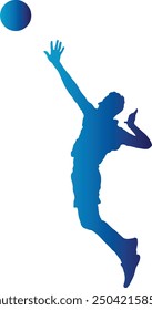 Silhouette of Male Volleyball Player. Vector Illustration in Colorful Design and Shape.